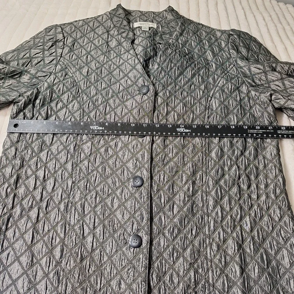 Coldwater Creek Diamond Quilted Jacket Womens XL Smoke Gray Elegant Event - Picture 3 of 9